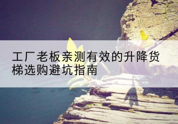 丰县升降货梯怎么选-工厂老板亲测有效的升降货梯选购避坑指南